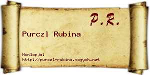 Purczl Rubina névjegykártya